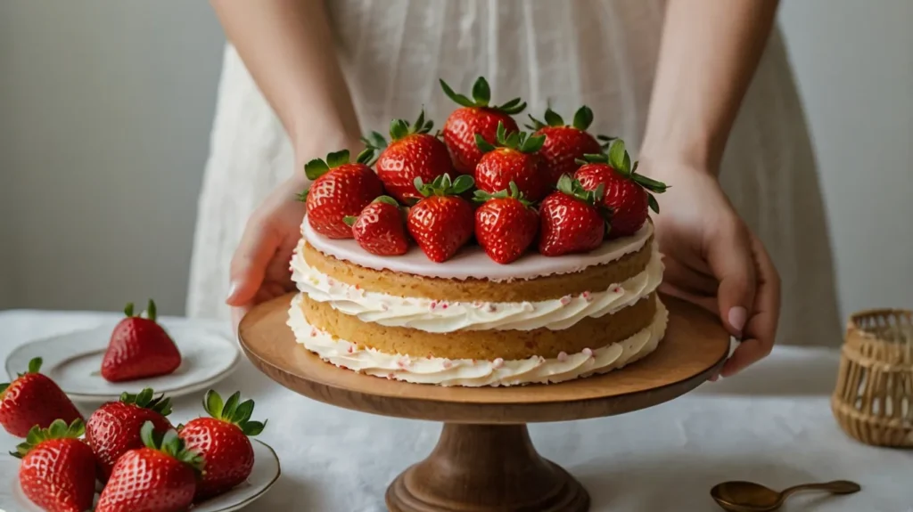 How to Place Strawberries in a Cake