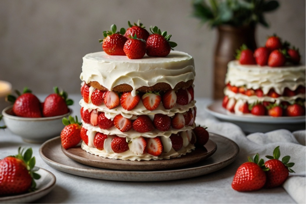 How to Style Strawberries on Cake