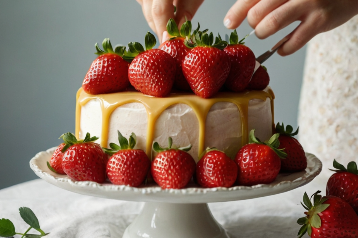 How to Place Strawberries in a Cake